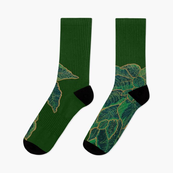 Item preview, Green and Golden Leaves Pattern, Acrylic Painted and Digitally Enhanced designed and sold by RayanaArt.