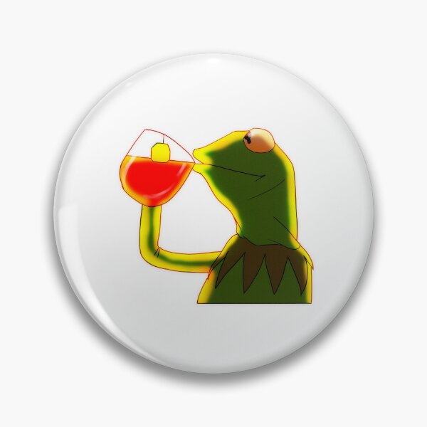 Aperçu de l'œuvre Buveur de thé - Kermit Meme - Fond blanc créée et vendue par ArleesArt.