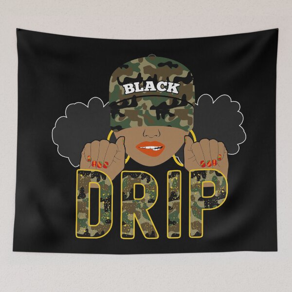 Item preview, Drip Camo Afro Puffs designed and sold by blackartmatters.