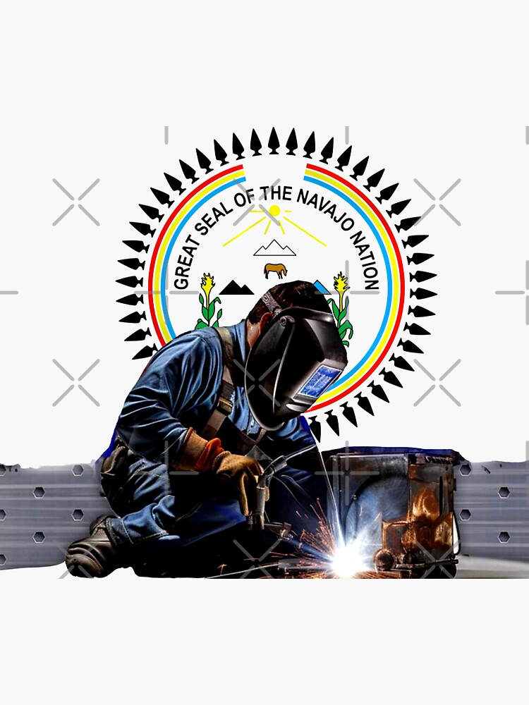 Thumbnail 3 of 3, Sticker, Navajo Nation Welder designed and sold by NativeGraffix.