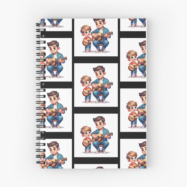 Item preview, Dad playing guitar with son design - music teacher designed and sold by NeaftyFinds.