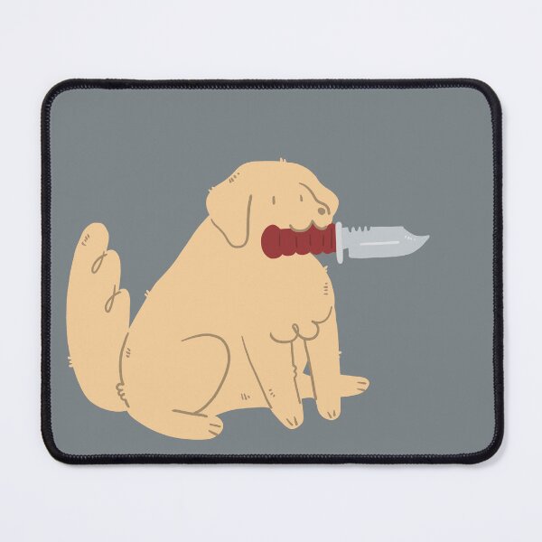 Item preview, golden retriever with hunting knife designed and sold by Childish by Design.