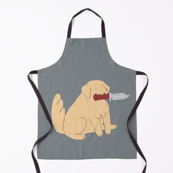 Item preview, golden retriever with hunting knife designed and sold by Childish by Design.