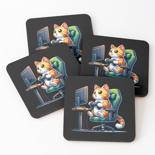 Item preview, Cat sitting in a gaming chair playing video games designed and sold by NeaftyFinds.
