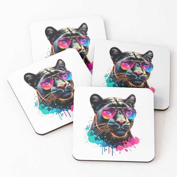 Item preview, Watercolor Panther Wearing Sunglasses designed and sold by TheAnimalZ00.