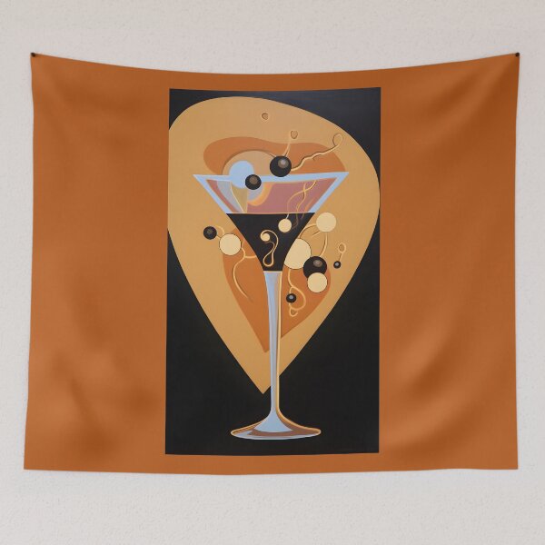Item preview, Playful Espresso- Whimsical Martini Graphic with Dancing Coffee Beans AI Generated designed and sold by OlfactoART Studio.