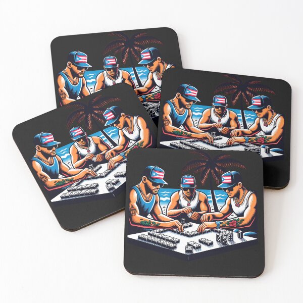 Item preview, Puerto Rican Guys playing dominoes by the beach designed and sold by NeaftyFinds.
