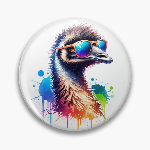 Item preview, Watercolor Emu Wearing Sunglasses designed and sold by TheAnimalZ00.