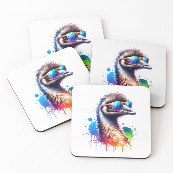 Item preview, Watercolor Emu Wearing Sunglasses designed and sold by TheAnimalZ00.