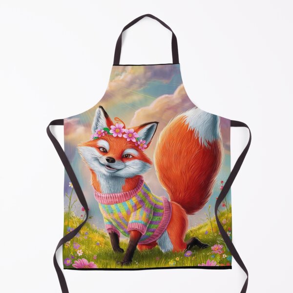 Item preview, Fox Portrait. spring fox, floral fox, happy fox, fantasy fox, whimsical fox designed and sold by FoxVibes.