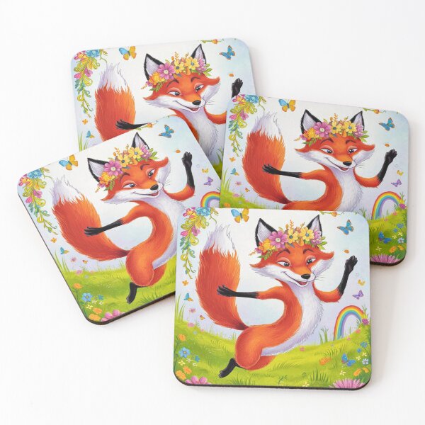 Artikelvorschau, Fuchs-Porträt. Frühlingsfuchs, Blumenfuchs, glücklicher Fuchs, Fantasiefuchs, wunderlicher Fuchs, Fuchsfigur entworfen und verkauft von FoxVibes.