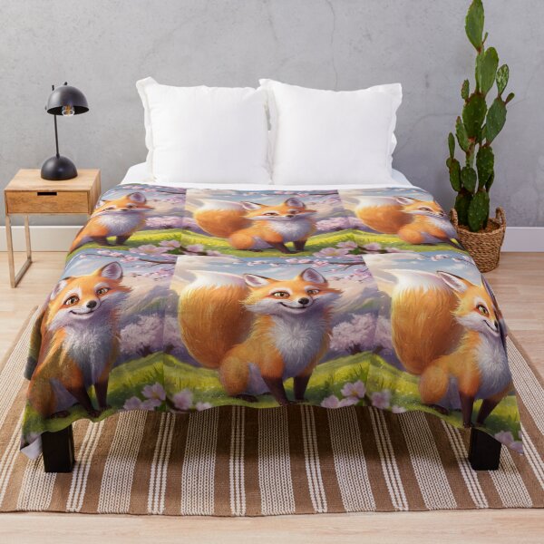 Item preview, Fox Portrait. spring fox, floral fox, happy fox, fantasy fox, whimsical fox designed and sold by FoxVibes.
