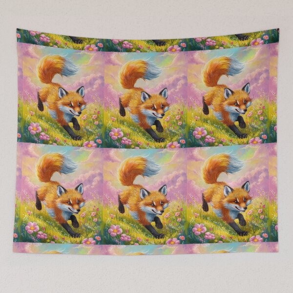 Artikelvorschau, Fuchs-Porträt. Frühlingsfuchs, Blumenfuchs, glücklicher Fuchs, Fantasiefuchs, wunderlicher Fuchs entworfen und verkauft von FoxVibes.