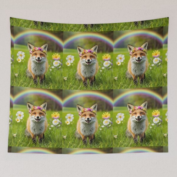 Artikelvorschau, Fuchs-Porträt. Frühlingsfuchs, Blumenfuchs, glücklicher Fuchs, Fantasiefuchs, wunderlicher Fuchs entworfen und verkauft von FoxVibes.