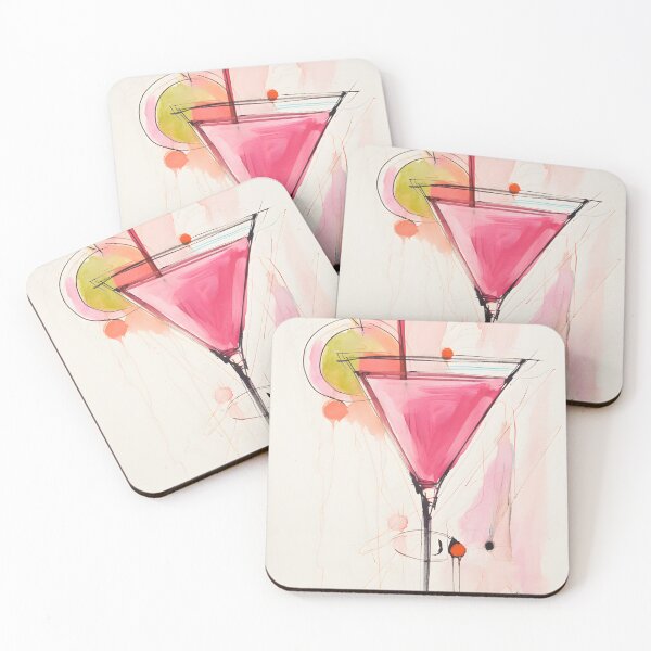Item preview, Whimsical Martini Delight- Vibrant Cocktail with Olive and Citrus Slice on White Expressive Composition designed and sold by OlfactoART Studio.