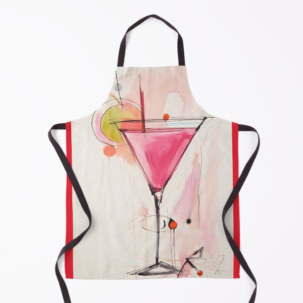 Item preview, Whimsical Martini Delight- Vibrant Cocktail with Olive and Citrus Slice on White Expressive Composition designed and sold by OlfactoART Studio.