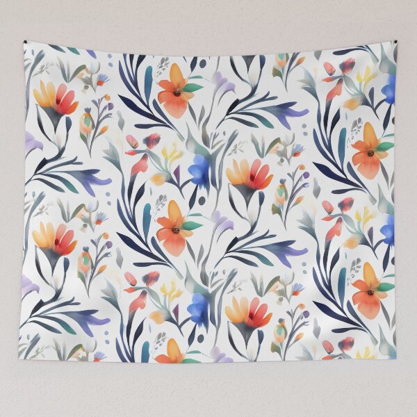 Item preview, Colorful Watercolor Floral Pattern designed and sold by MrKATORSKI.