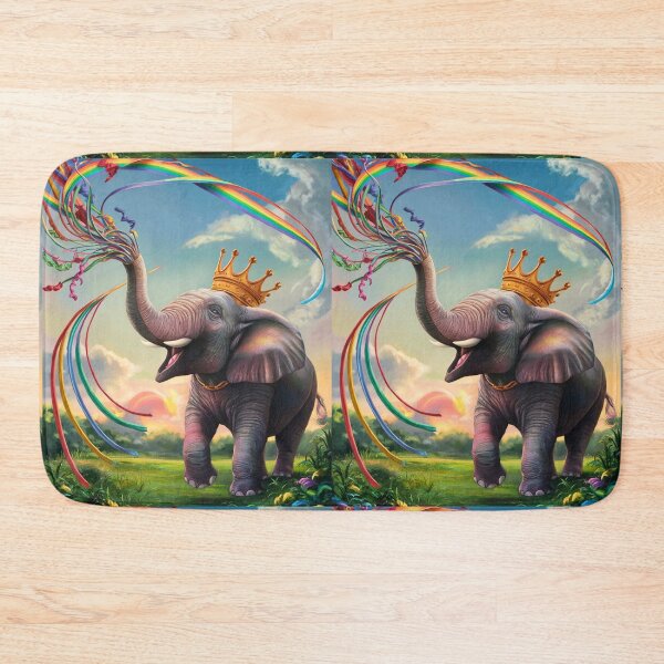 Item preview, Elephant Portrait. rainbow elephant, colorful elephant, whimsical elephant designed and sold by ElephantVibes.