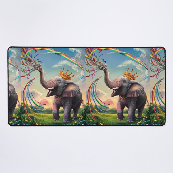 Item preview, Elephant Portrait. rainbow elephant, colorful elephant, whimsical elephant designed and sold by ElephantVibes.