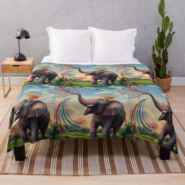 Item preview, Elephant Portrait. rainbow elephant, colorful elephant, whimsical elephant designed and sold by ElephantVibes.