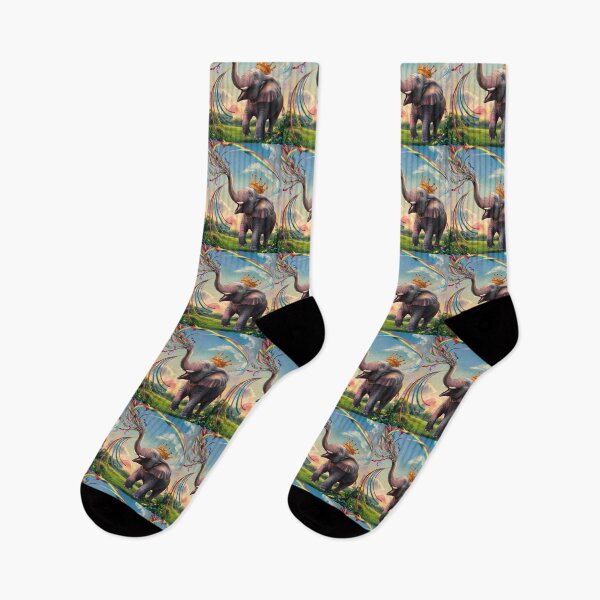 Item preview, Elephant Portrait. rainbow elephant, colorful elephant, whimsical elephant designed and sold by ElephantVibes.