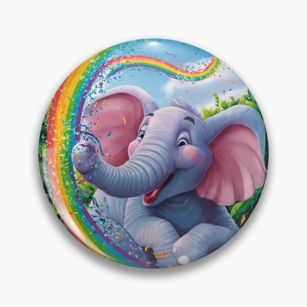 Item preview, Elephant Portrait. rainbow elephant, colorful elephant, whimsical elephant designed and sold by ElephantVibes.