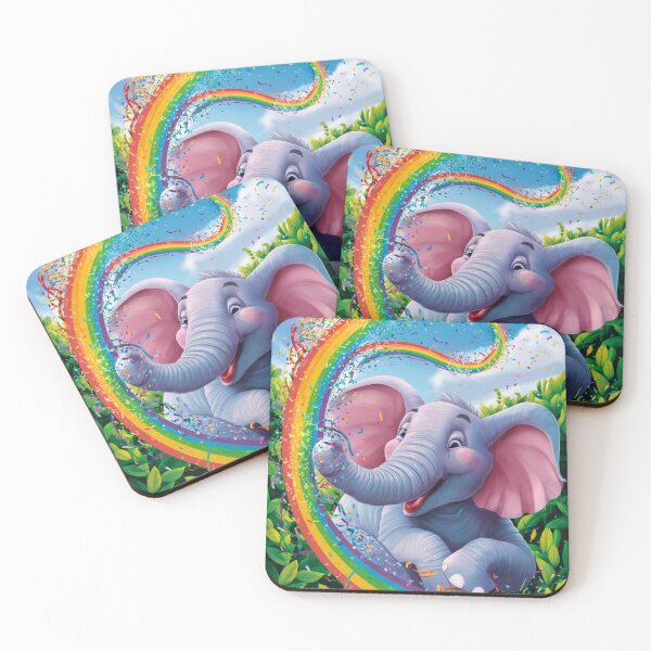 Item preview, Elephant Portrait. rainbow elephant, colorful elephant, whimsical elephant designed and sold by ElephantVibes.