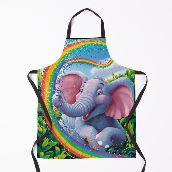 Item preview, Elephant Portrait. rainbow elephant, colorful elephant, whimsical elephant designed and sold by ElephantVibes.