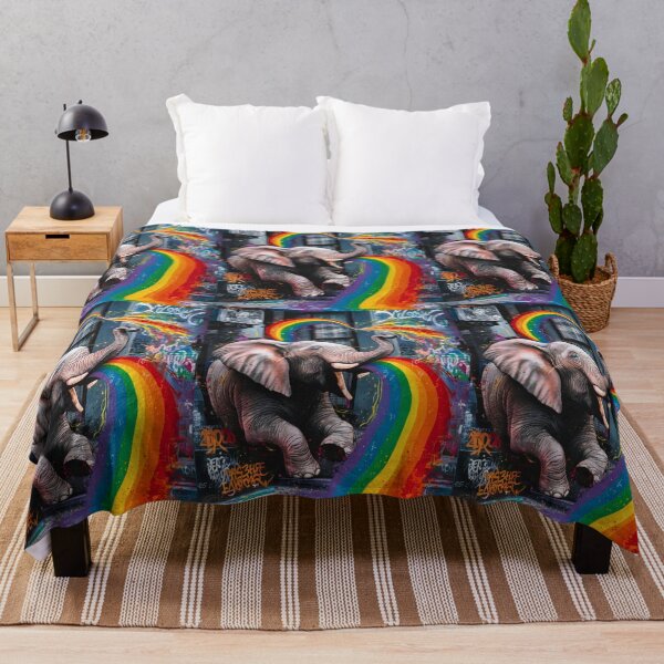 Item preview, Elephant Portrait. rainbow elephant, colorful elephant, whimsical elephant designed and sold by ElephantVibes.