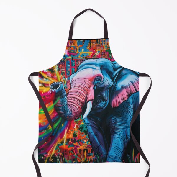 Item preview, Elephant Portrait. rainbow elephant, colorful elephant, whimsical elephant designed and sold by ElephantVibes.