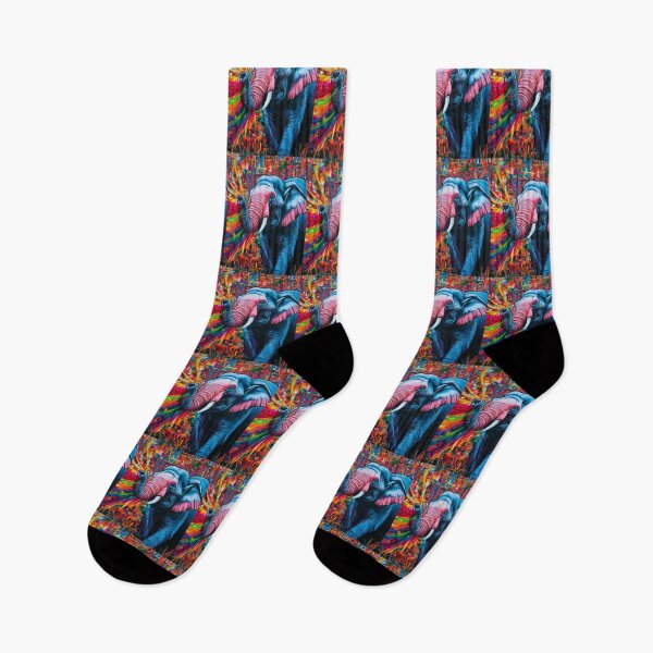 Item preview, Elephant Portrait. rainbow elephant, colorful elephant, whimsical elephant designed and sold by ElephantVibes.