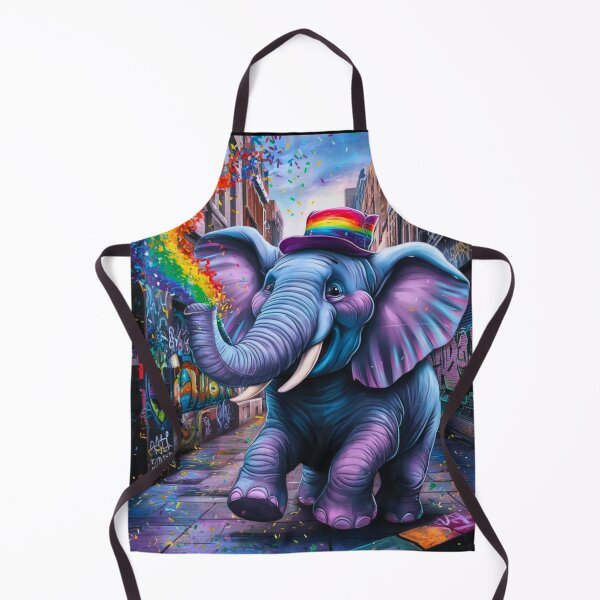 Item preview, Elephant Portrait. rainbow elephant, colorful elephant, whimsical elephant designed and sold by ElephantVibes.