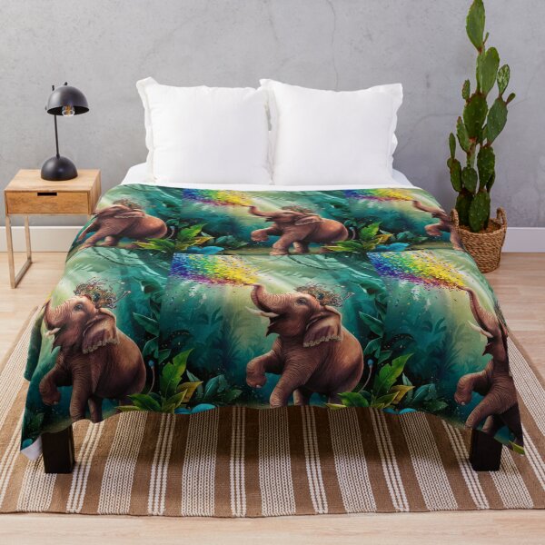 Item preview, Elephant Portrait. rainbow elephant, colorful elephant, whimsical elephant designed and sold by ElephantVibes.