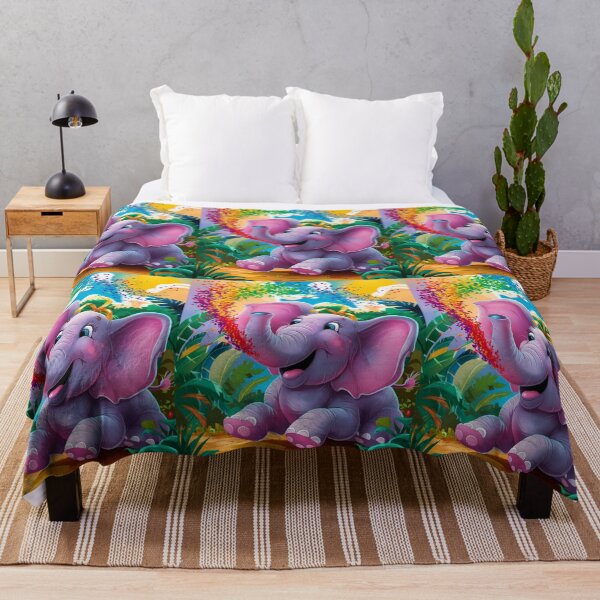 Item preview, Elephant Portrait. rainbow elephant, colorful elephant, whimsical elephant designed and sold by ElephantVibes.
