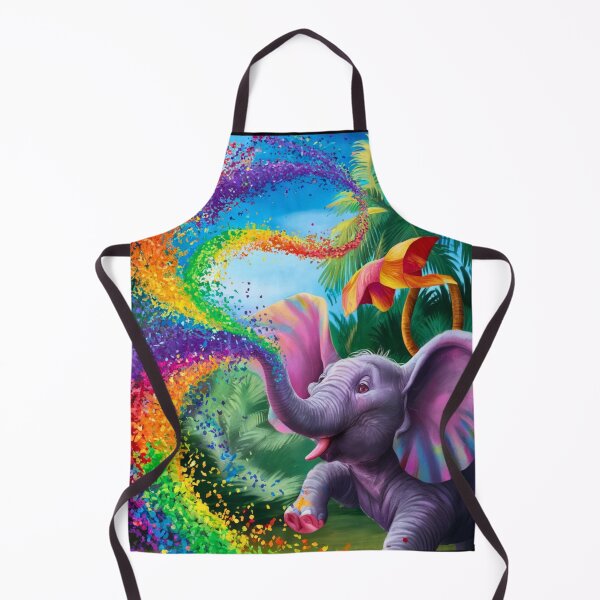 Item preview, Elephant Portrait. rainbow elephant, colorful elephant, whimsical elephant designed and sold by ElephantVibes.