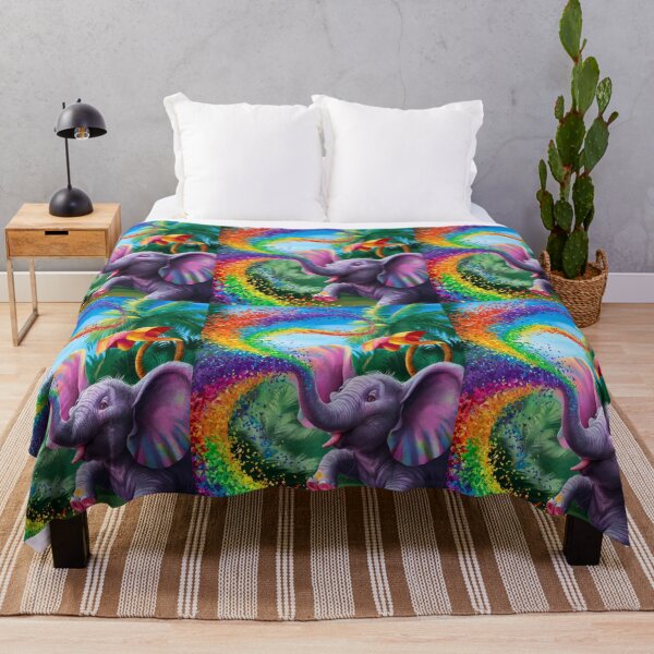 Item preview, Elephant Portrait. rainbow elephant, colorful elephant, whimsical elephant designed and sold by ElephantVibes.