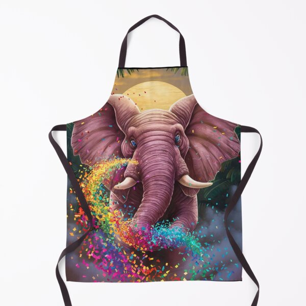 Item preview, Elephant Portrait. rainbow elephant, colorful elephant, whimsical elephant designed and sold by ElephantVibes.