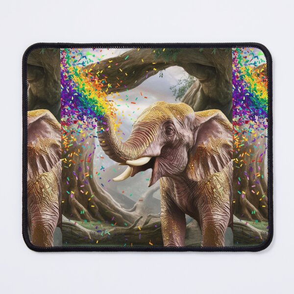 Item preview, Elephant Portrait. rainbow elephant, colorful elephant, whimsical elephant designed and sold by ElephantVibes.