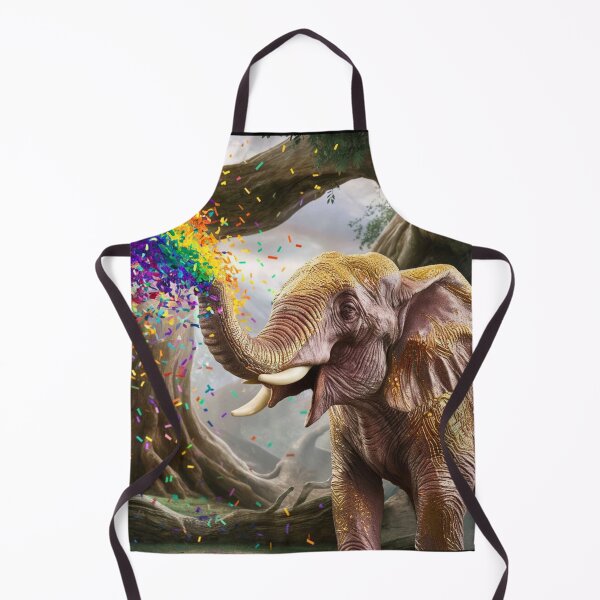 Item preview, Elephant Portrait. rainbow elephant, colorful elephant, whimsical elephant designed and sold by ElephantVibes.
