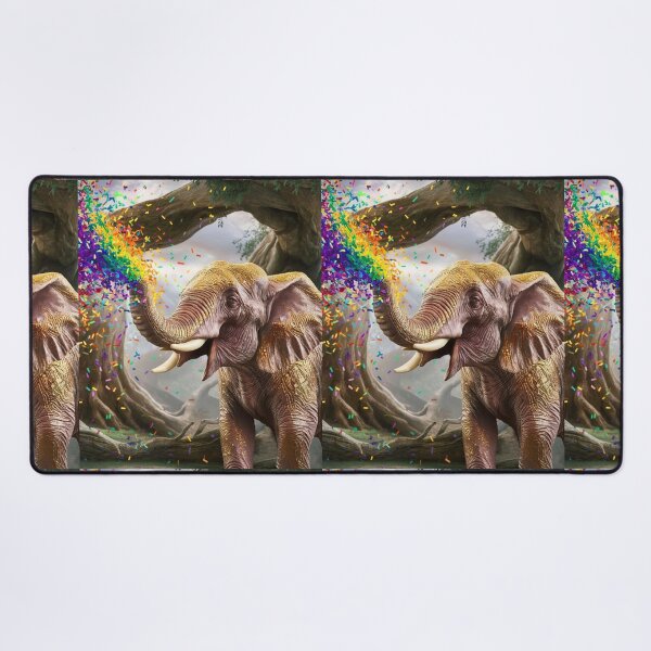 Item preview, Elephant Portrait. rainbow elephant, colorful elephant, whimsical elephant designed and sold by ElephantVibes.