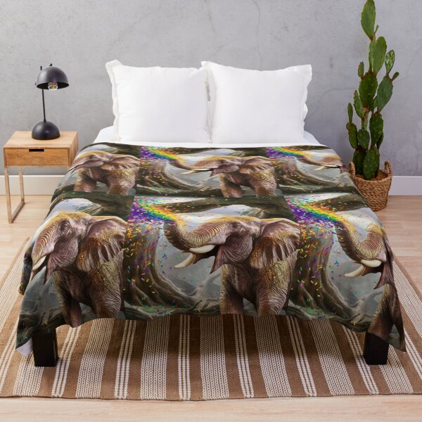 Item preview, Elephant Portrait. rainbow elephant, colorful elephant, whimsical elephant designed and sold by ElephantVibes.