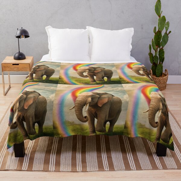 Item preview, Elephant Portrait. rainbow elephant, colorful elephant, whimsical elephant designed and sold by ElephantVibes.