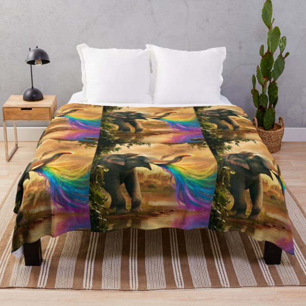 Item preview, Elephant Portrait. rainbow elephant, colorful elephant, whimsical elephant designed and sold by ElephantVibes.