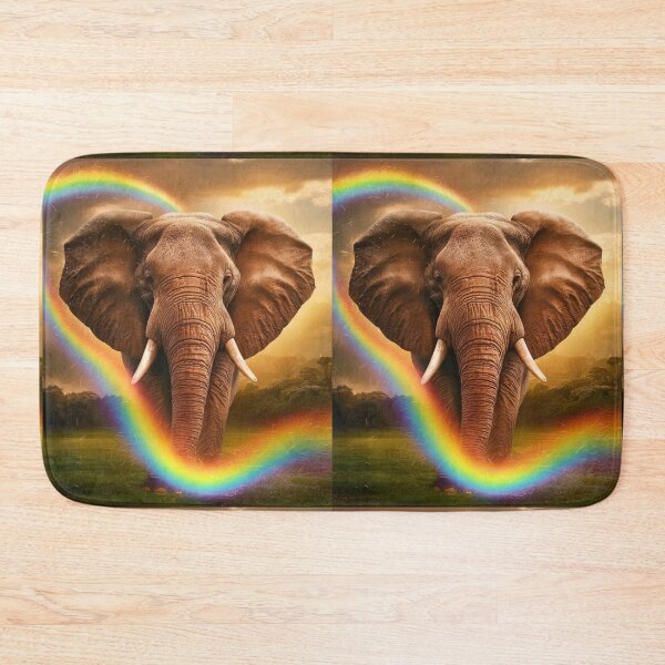Item preview, Elephant Portrait. rainbow elephant, colorful elephant, whimsical elephant designed and sold by ElephantVibes.