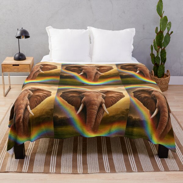 Item preview, Elephant Portrait. rainbow elephant, colorful elephant, whimsical elephant designed and sold by ElephantVibes.