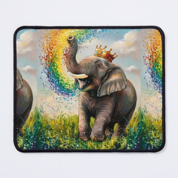 Item preview, Elephant Portrait. rainbow elephant, colorful elephant, whimsical elephant designed and sold by ElephantVibes.