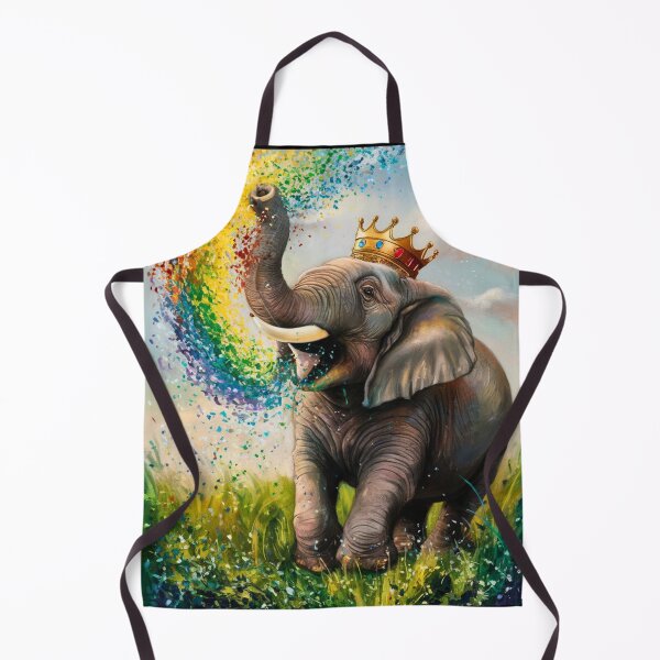 Item preview, Elephant Portrait. rainbow elephant, colorful elephant, whimsical elephant designed and sold by ElephantVibes.