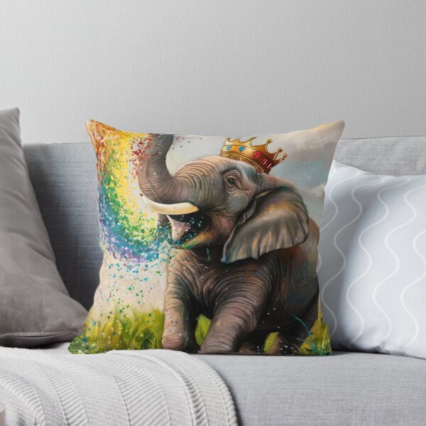 Item preview, Elephant Portrait. rainbow elephant, colorful elephant, whimsical elephant designed and sold by ElephantVibes.