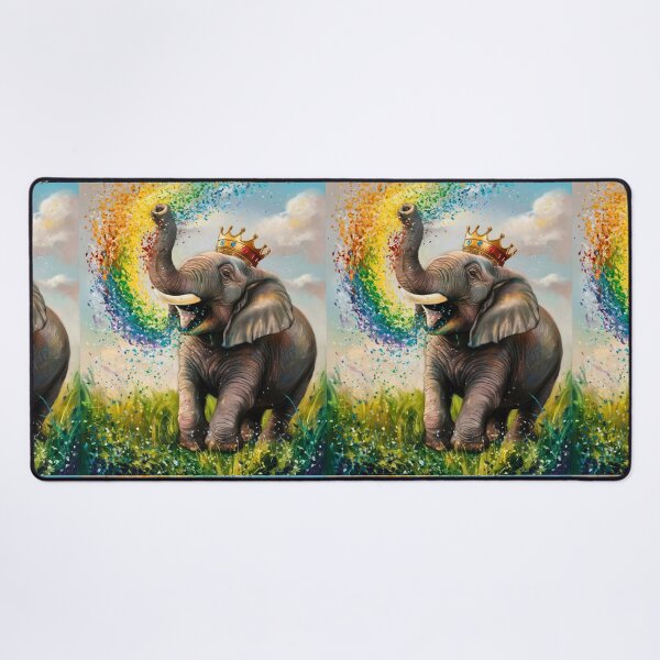 Item preview, Elephant Portrait. rainbow elephant, colorful elephant, whimsical elephant designed and sold by ElephantVibes.