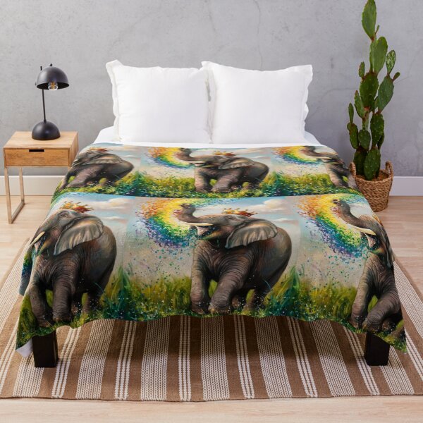Item preview, Elephant Portrait. rainbow elephant, colorful elephant, whimsical elephant designed and sold by ElephantVibes.